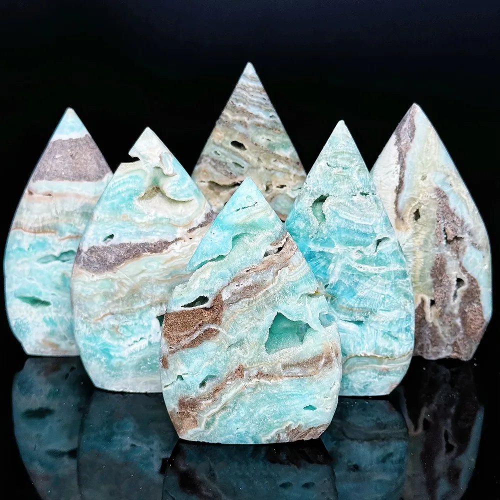 1 Stück Türkis-Mineral-Kristall Wassertropfen-Ornament, Boho-Stil Kristallkunst, Heim- und Bürodekoration