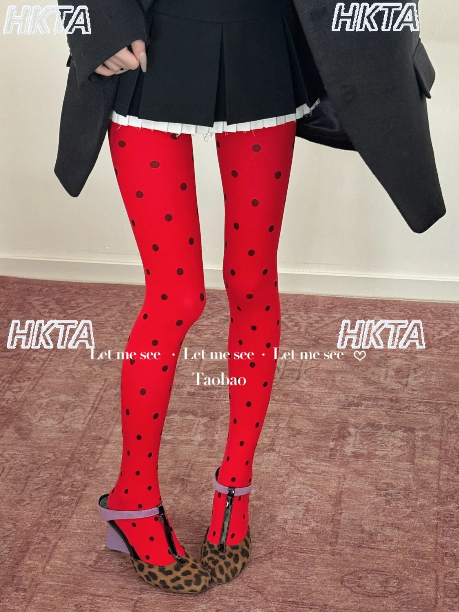 Homemade Niche Polka Dot Pantyhose Women Girls Spring Summer New Red Velvet Stockings Dot Leggings Pantyhose Tight Stockings