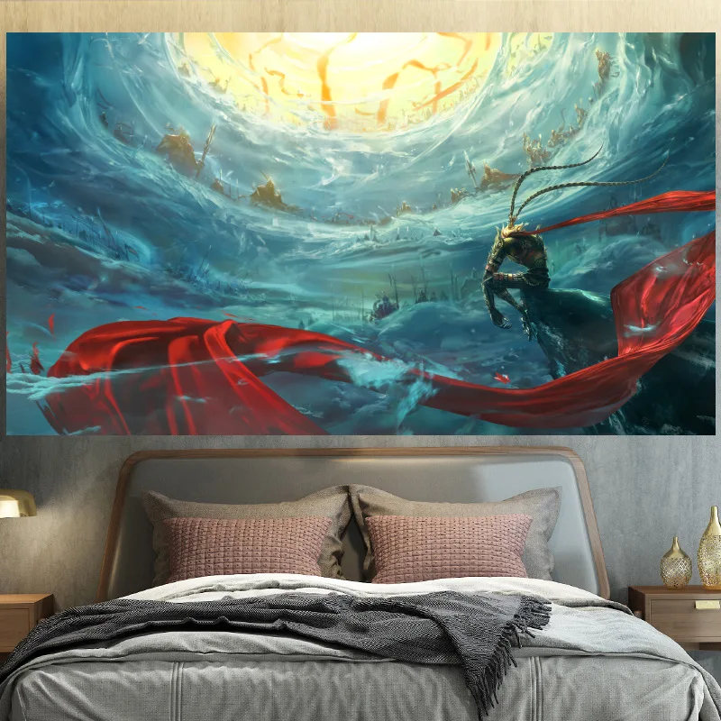 Decorative Painting Poster Background Black Myth Wukong Domestic Game Creative Peripheral Polyester Fiber Dormitory Bedroom