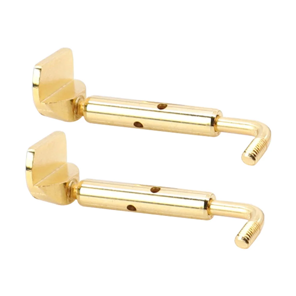 2 Pcs Violin Accessories Screw DIY Helpers Chin Rest Part Golden Zinc Alloy Helping Tools