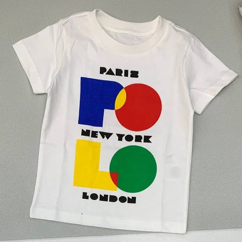 Kids Clothes Sporty 100% Cotton T-Shirts Boys Girls Graphic Print T Shirt Short Sleeve Top Brand Children Fashion Tee