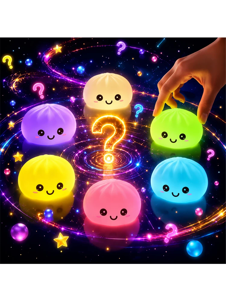 2027 Neue Leuchtende Knödel-Nachtlichter Niedliche Baozi-Lampe Stimmungslicht Weiches Quetschspielzeug Entspannendes Fidget-Spielzeug Geburtstagsgeschenk