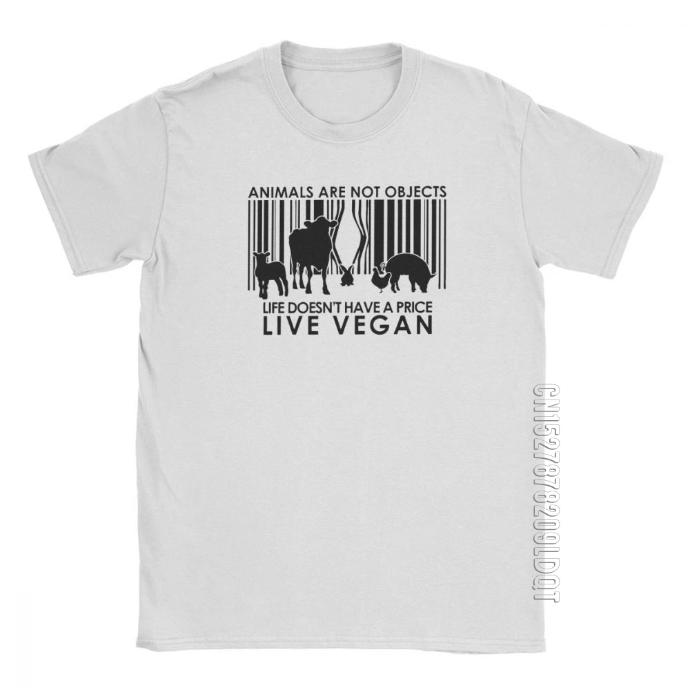 Vegan Tee Shirt Chic Animals Are Not Objects T Shirt Men Plus Size Tops Amazing T-Shirt O Neck Pure Cotton