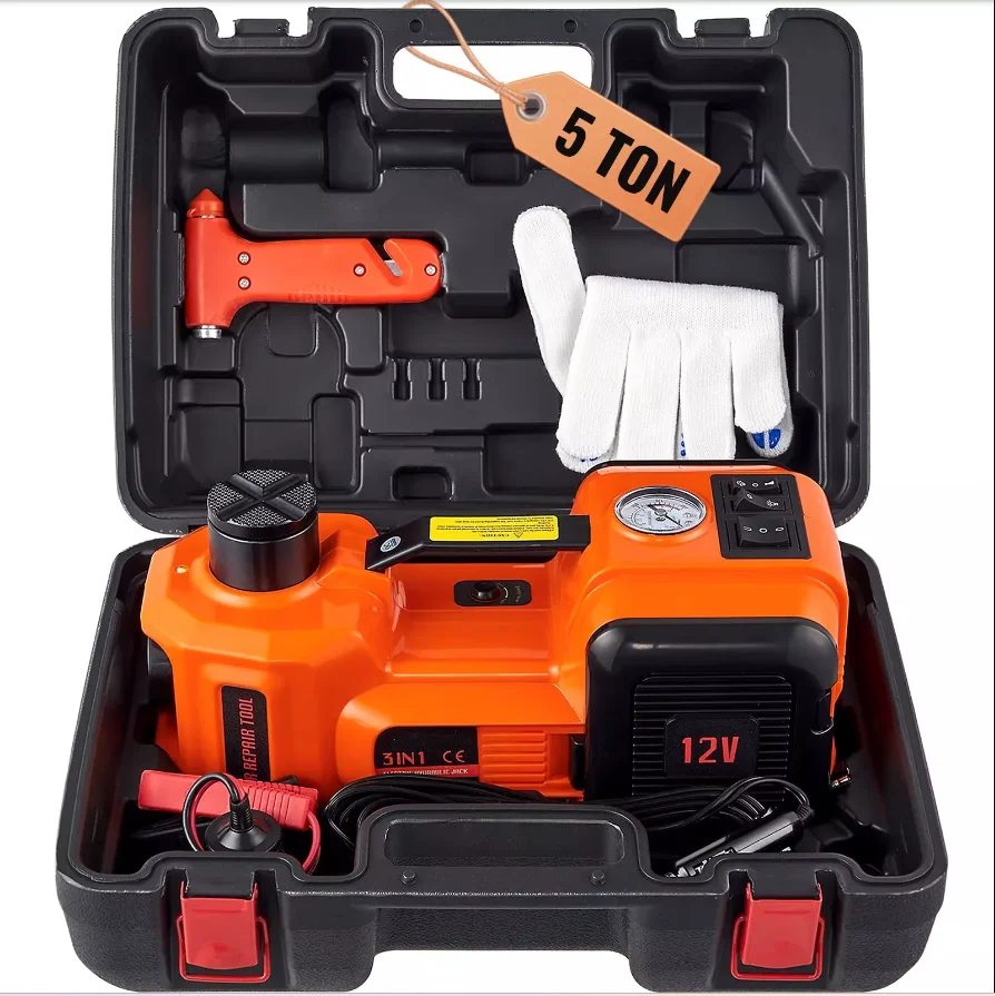 

2-in-1 LED Lighting Handheld Tyre Inflator & Air Pump Electric Hydraulic Jack Car Jacks Max.Loading 5t Car Weight Product
