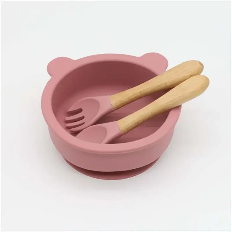 Bear Bowl Sustainable Use Silicone Bear Plate Silicone Suction Bowl Divider Beautiful And Cute Teddy Bear Bowl