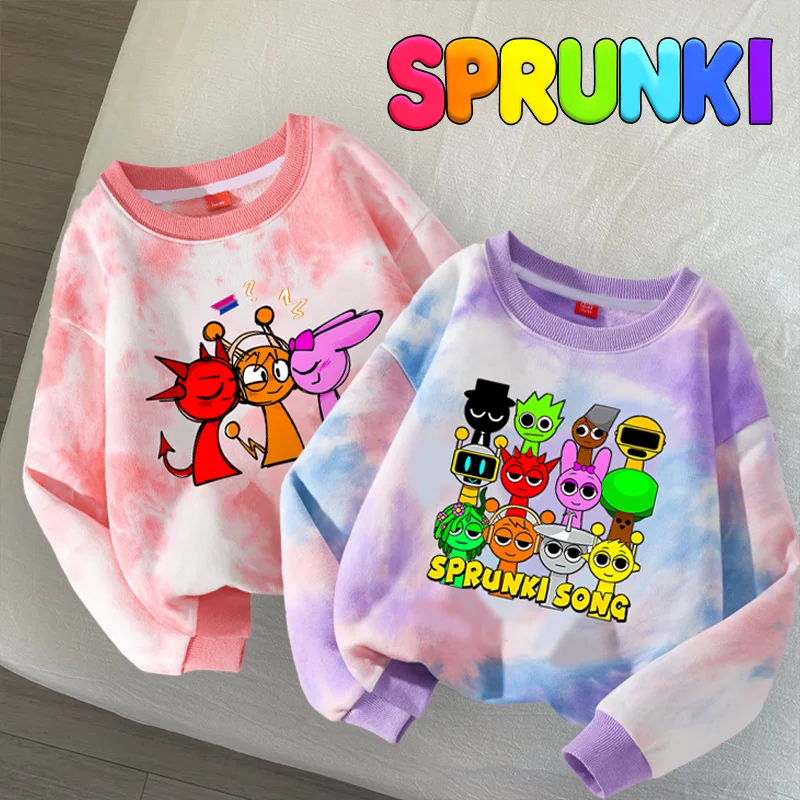 

Толстовка Sprunki, футболка, одежда с длинными рукавами, нижняя рубашка, одежда с круглым вырезом для девочек и мальчиков, пуловер с круглым вырезом, подарки на день рождения