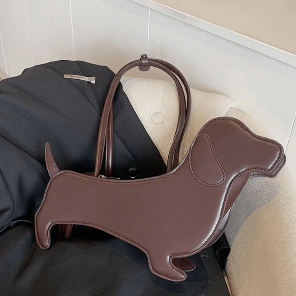 

Creative Sausage Dog Dachshund Dog Bag Pu Leather Three-dimensional Animals Shoulder Bag Cute Creative Cartoon Handbag Outdoor