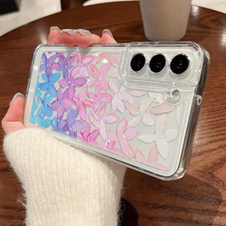 Flower Print Coconut Trees Case For Samsung Galaxy S24 S25 S23 Ultra S22 S20 S21 FE A14 A34 A15 A35 A52 A53 A54 A55 A56 5G Cover