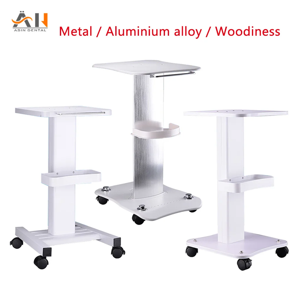 Medical Trolley Mobile Shelf Table Dental Unit Portable Cart with Swivel Brake Wheels and Socket for Dental Clinic Dentist Tools