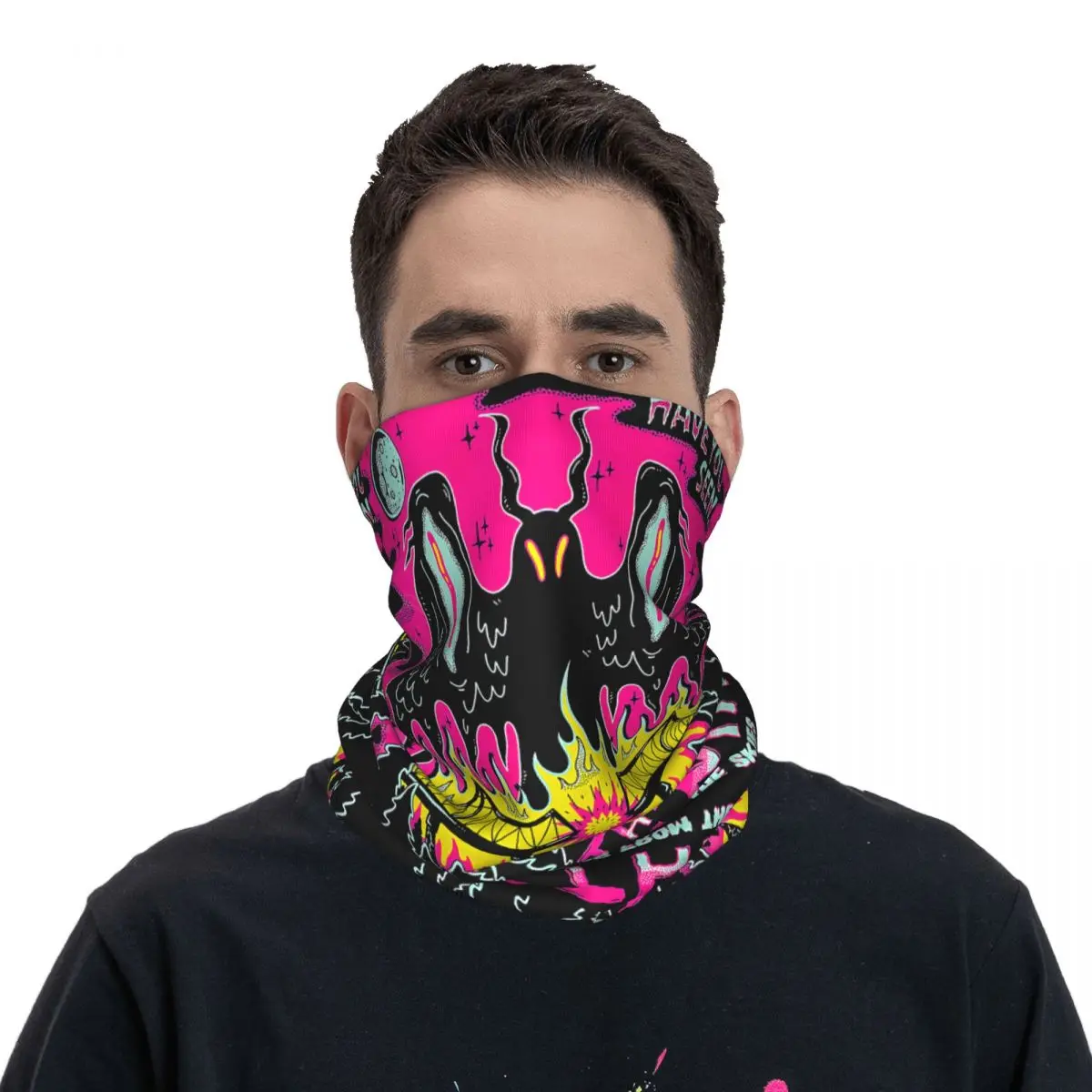 Polainas finas cachecol para Mothman, Assistente 2 Bandana, Pescoço Gaiter, Face Cover Headband