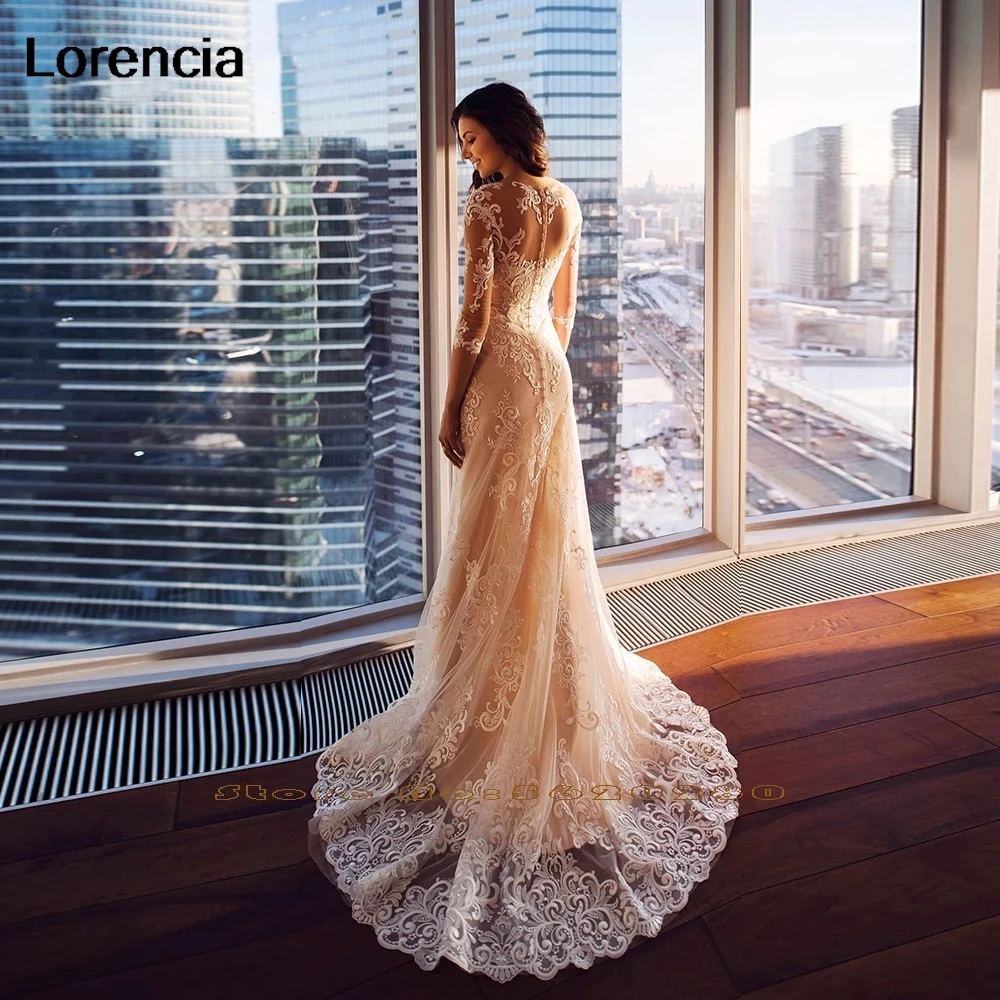 Maßgeschneiderte Halbarm Meerjungfrau Spitze Brautkleid Schatz Applikationen 2024 Braut Kleid Brautkleid Vestido De Noiva YMW175