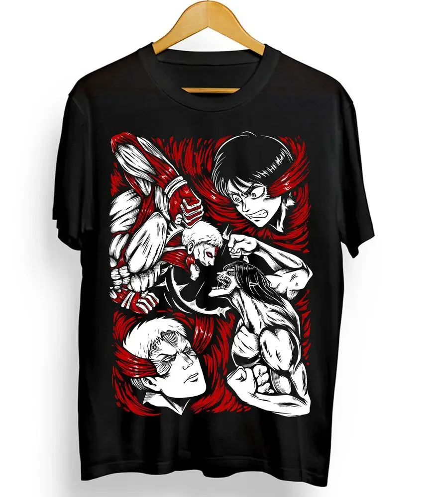 Attack on Titan T-Shirt Eren vs Reiner Shirt Anime Manga Unisex All Size