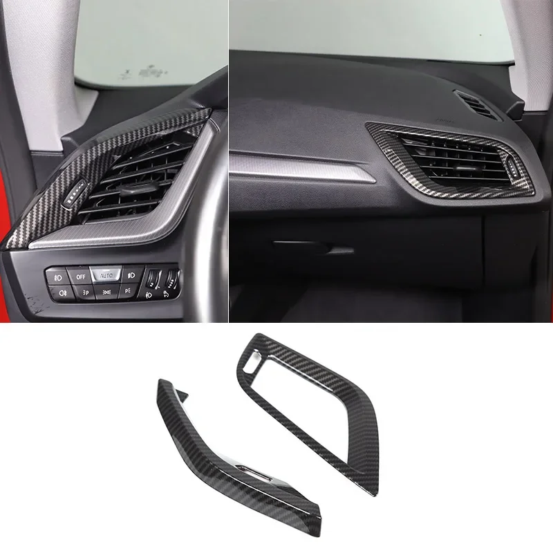 For BMW 1 Series 2 Series F40 F44 2020-2024 ABS Carbon Fiber Car Center Control Side Air Outlet Decorative Frame Car Accessories