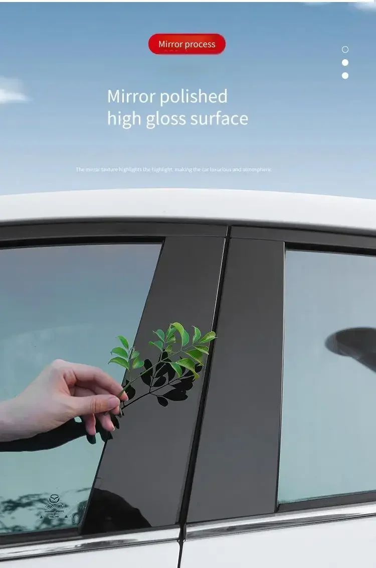 For Renault Fluence 2011-2015 6PCS B & C Pillar Sticker Window Trim Center Film Cover Car Accessories