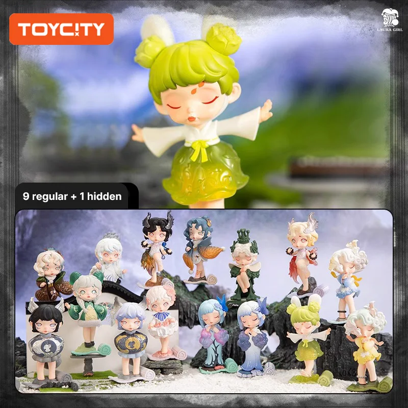 صندوق أعمى TOYCITY Laura "Secret Wonderland" - تمثال قابل للجمع على الطراز الصيني، ديكور مكتب فتاة لطيف