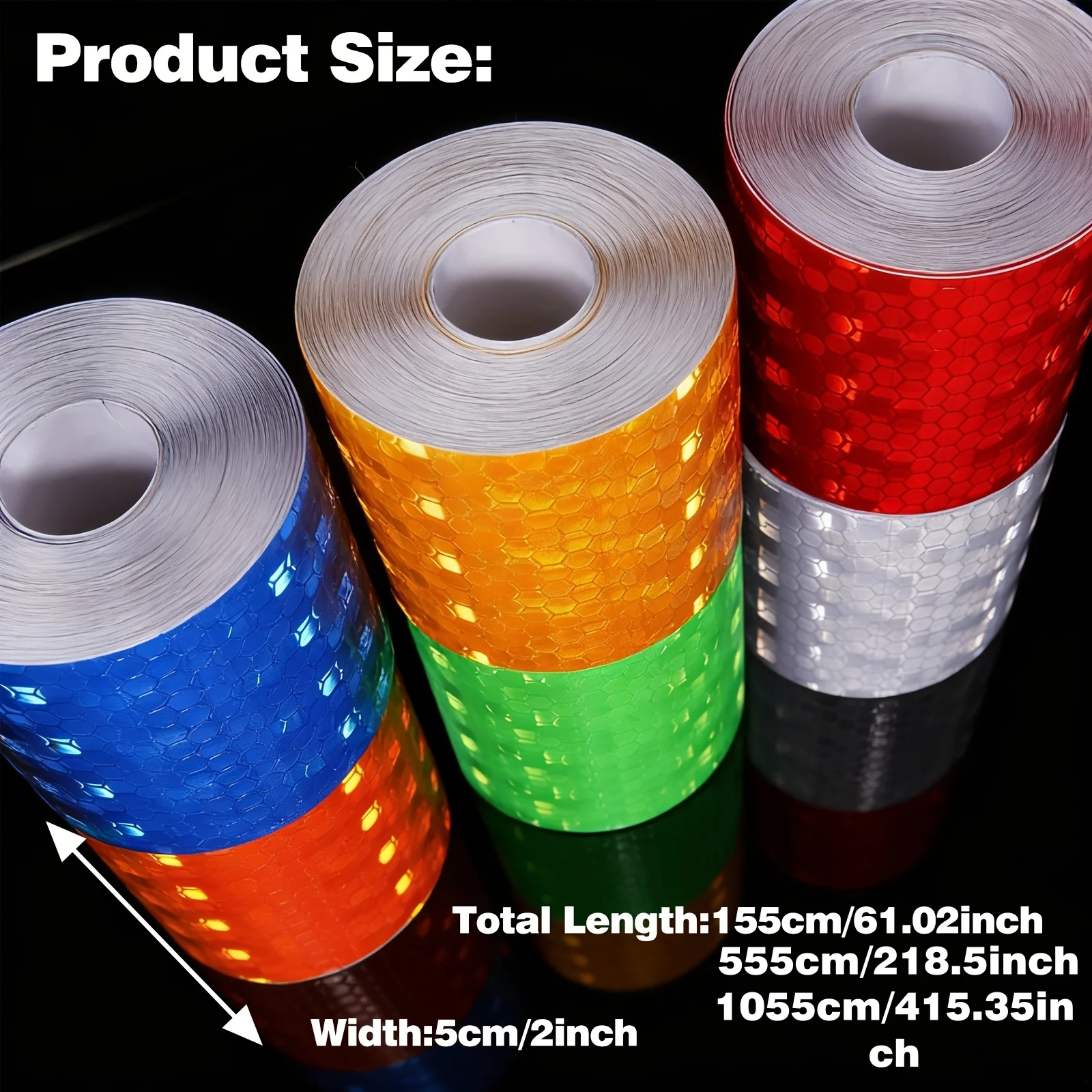 1.97Inch Solid Color Lattice Reflective Sticker with High Visibility and Durable Reflective Tape Danger Warning Visible at Night