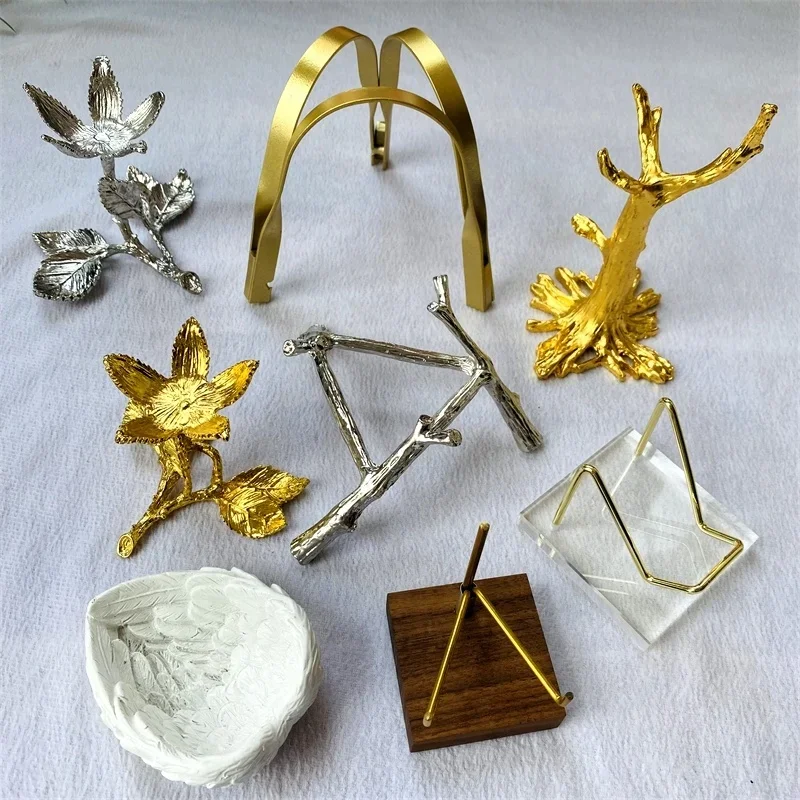 Wholesale Crystal Sphere Wooden Lamp Base Ball Slice Stand Metal Stand Holder