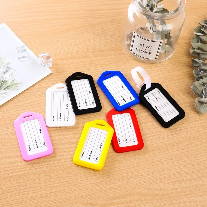 1/3PCS/Lot Women Men Plastic Luggage Tags Baggage Name Tags Suitcase Address Label Holder Travel Accessories