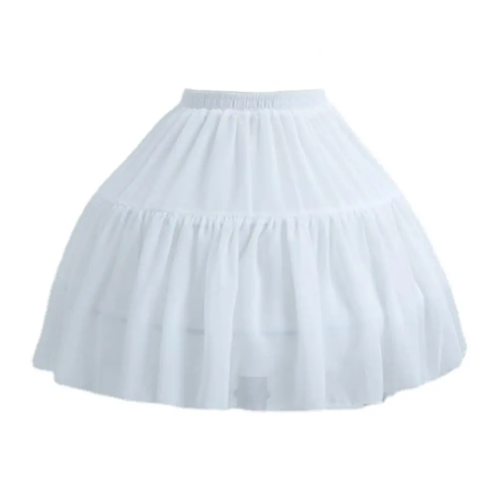 

Women Girls Crinoline Petticoat 2 Hoops Skirt Chiffon Ball Gown Short Half Slip Underskirt for Lolita Cosplay