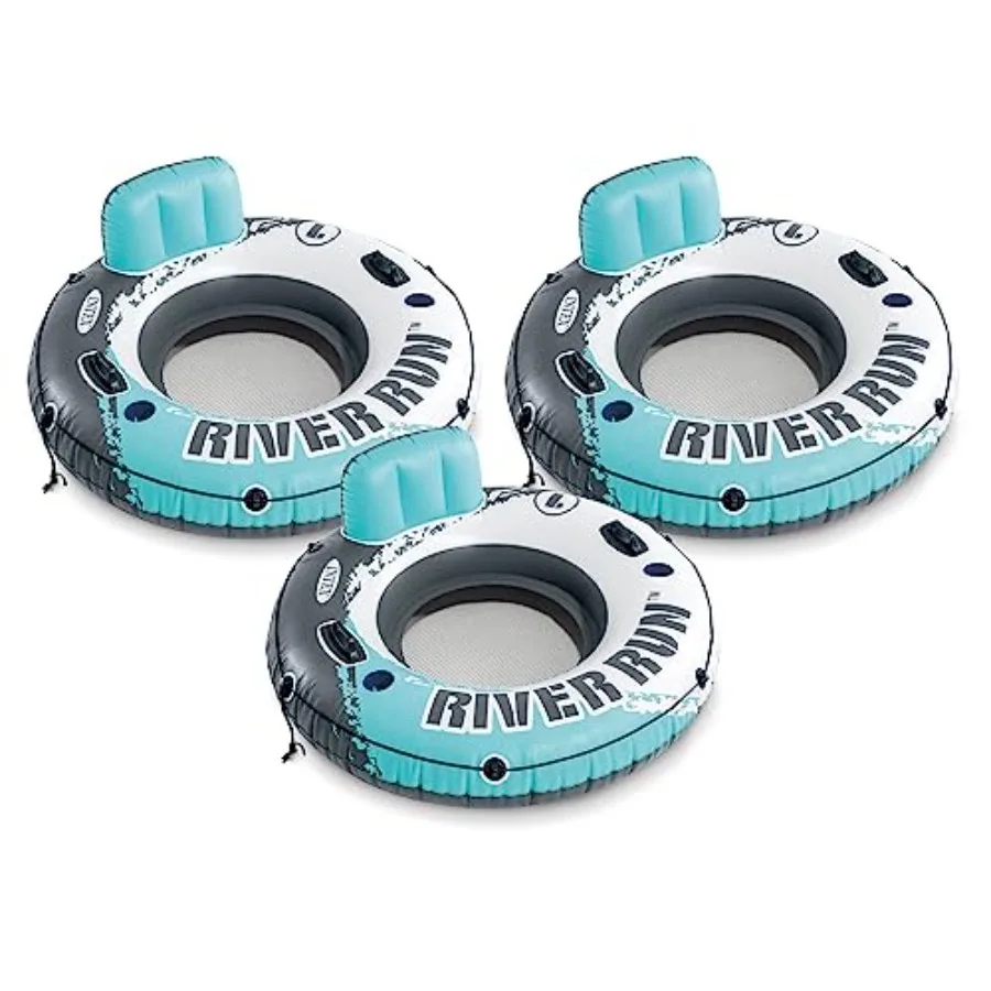 

River Run Single Inflatable Lake Floating Water Tubes 3 Pack Multicolor