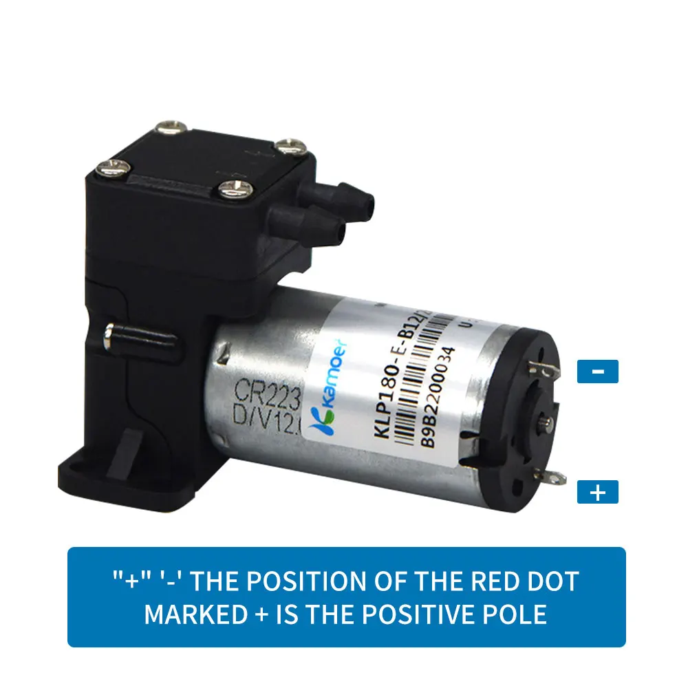 Kamoer 180ml/min KLP180 Mini Diaphragm Liquid Pump 12V 24V Brush BLDC Motor with EPDM Liquid Pressure 0.3Mpa for Lab and Inkjet