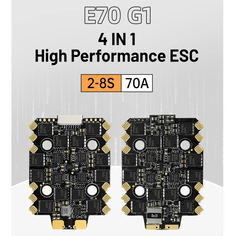 E70 G1 4-In-1 ESC 2-8S 70A Blheli 32-Bit 128K UAV ESC For FPV Racing Supports Real-Time Updating Of Motor Speed Data Durable