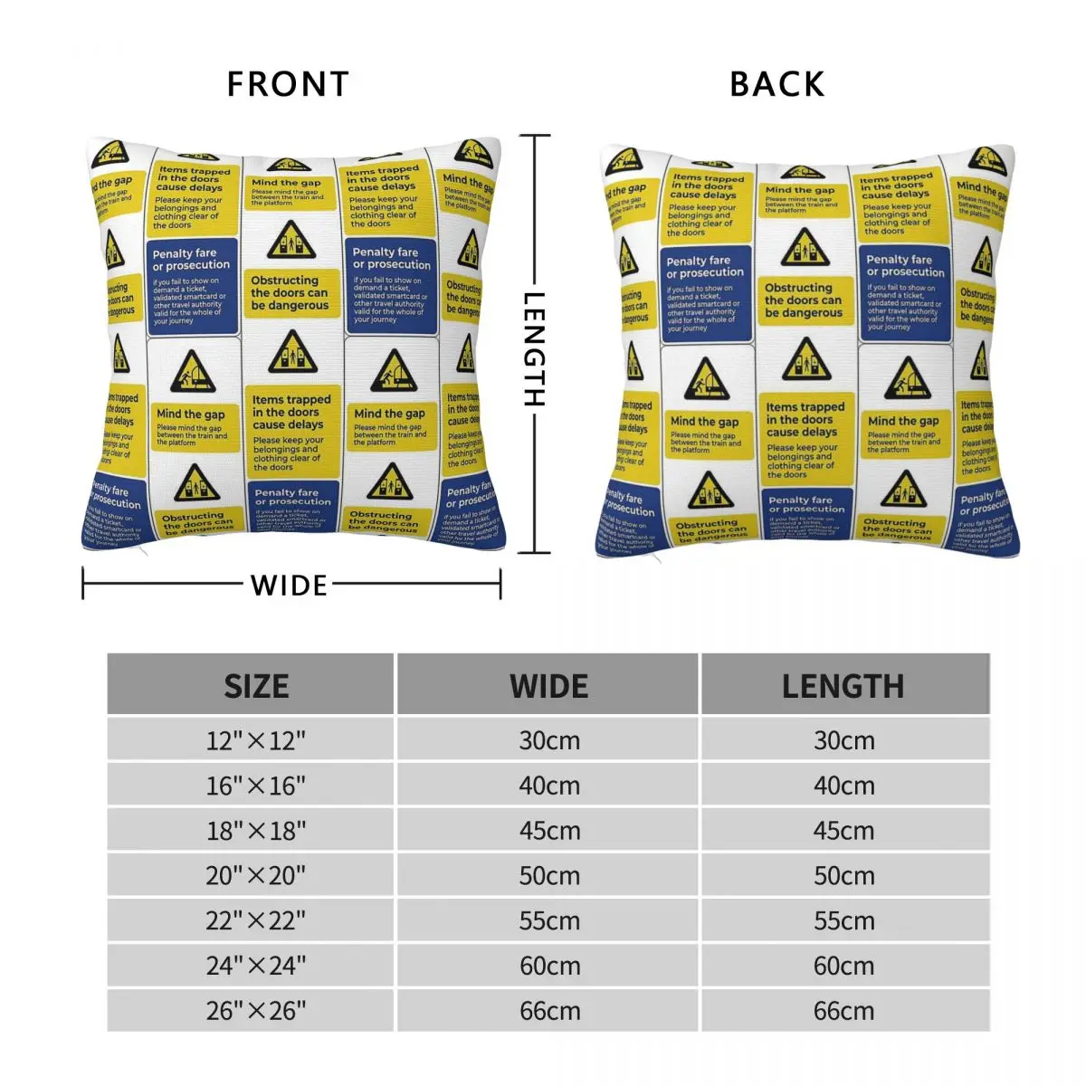 Mind The Gap Square Pillowcase Polyester Linen Velvet Printed Zip Decor Throw Pillow Case Car Cushion Case 45x45