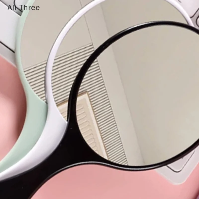 Miroir de maquillage à main rond miroir de vanité de maquillage avec poignée miroir à main SPA Salon miroirs compacts miroirs cosmétiques pour les femmes