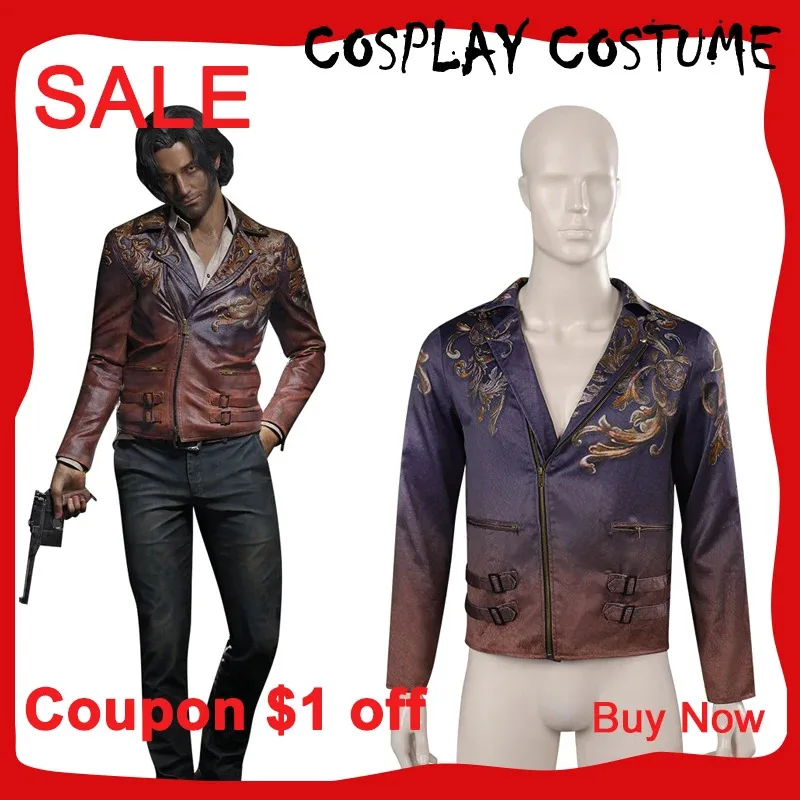 

Resident Luis Serra Cosplay Costume Overcoat Vintage Fashion Coat Outfits Jacket Streetwear Halloween Carnival Suit For Men
