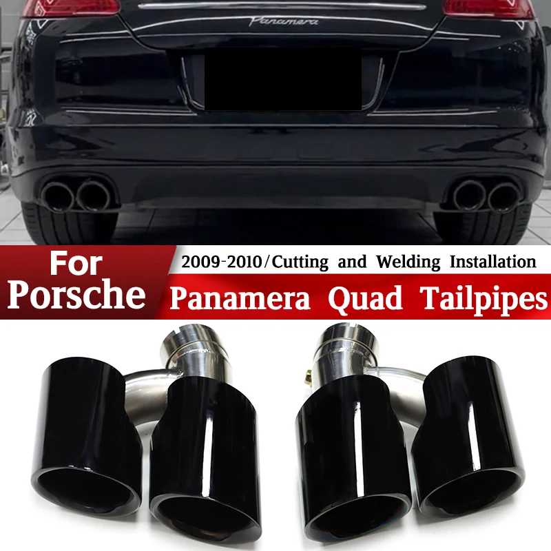 Quad-Auspuffspitze für Porsche Panamera 970-1 2009–2013, Schalldämpferspitze, Endrohr, Abgasanlage, Düsenspitzen