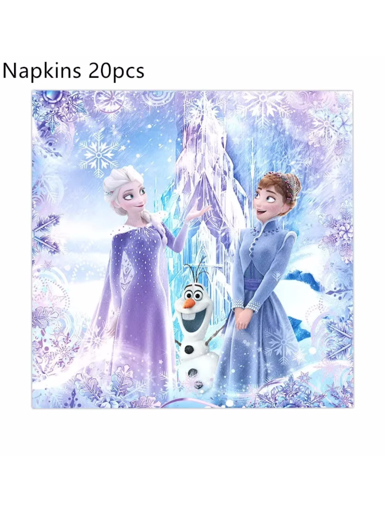 1/10/20pcs New Disney Elsa Anna Frozen Party Supplies Paper Cups Paper Plate Tablecloths Snow Queen Birthday Party Decoration