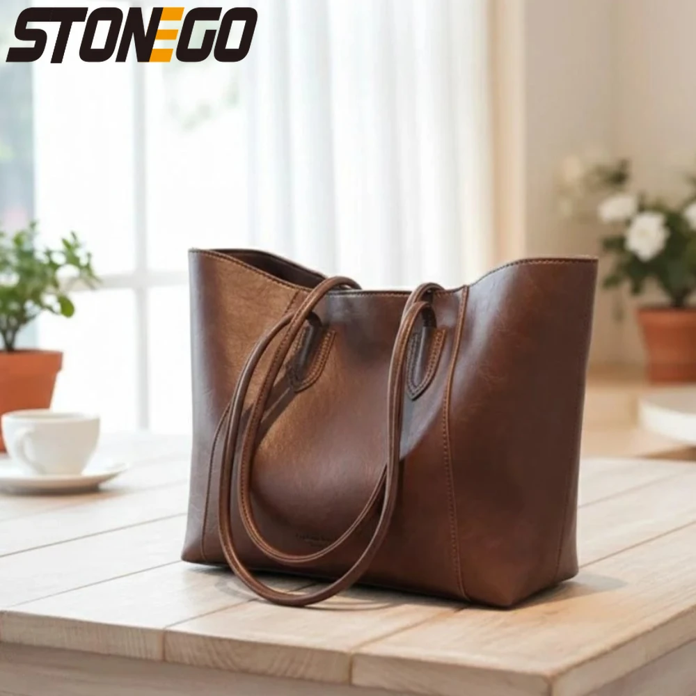 

Large Capacity Women Tote Bag Versatile Vintage Shoulder Bag for Casual Travel Shopping Work Use