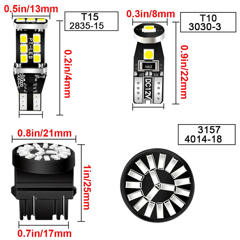 8pcs Canbus Car LED Bulb Indoor Dome Map Reading Trunk Light Footwell License Plate Lamp Kit For Ram 1500 2500 3500 2007-2018