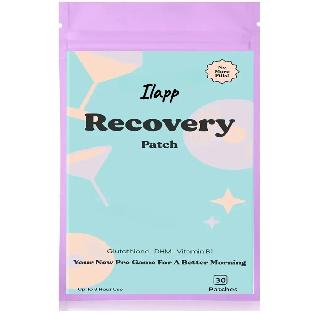 Recovery Transdermal Patches Supports Morning After with Vitamin B1, DHM, Glutathione 30 Patches One Month Supply