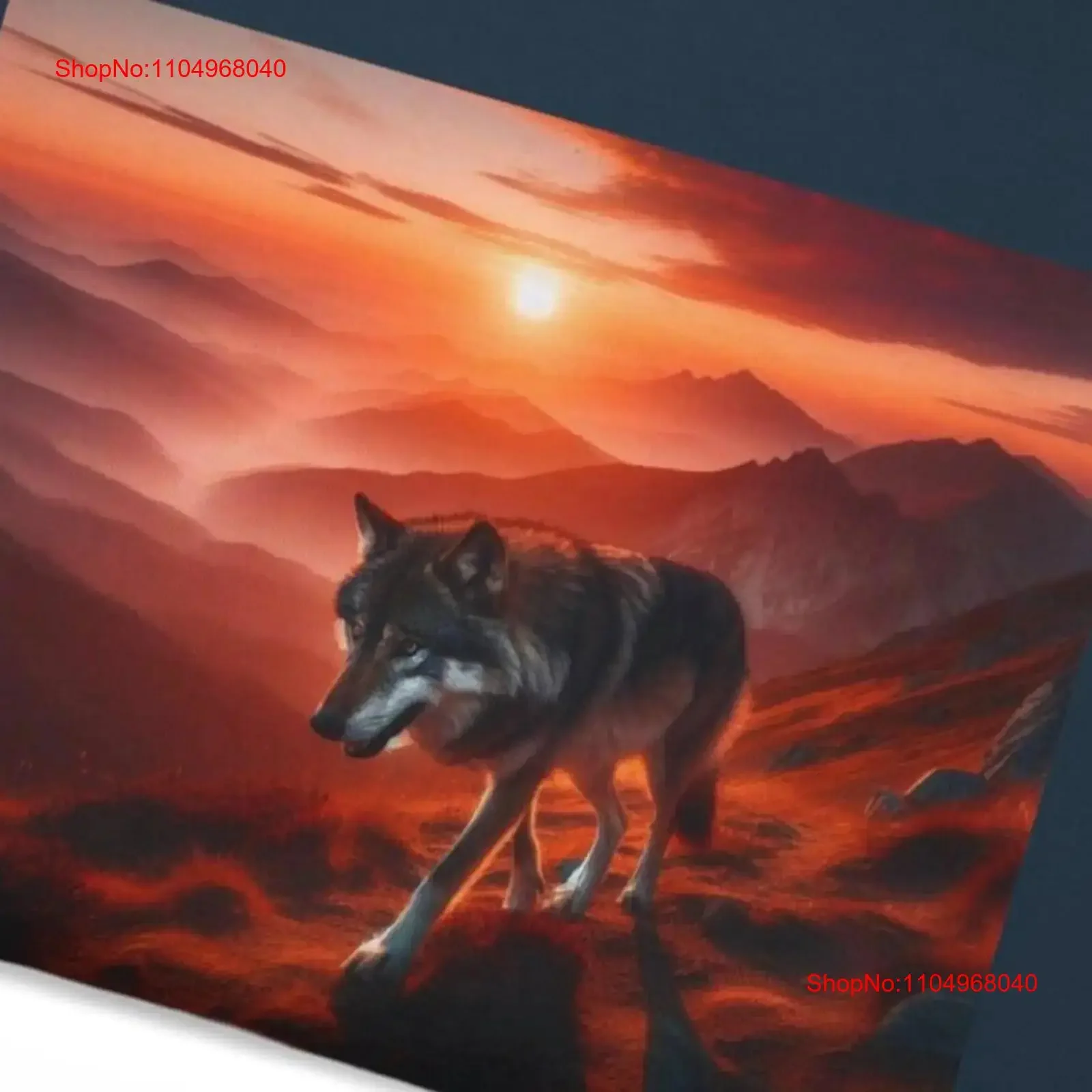 Camiseta de lobo atardecer, paisaje de montaña sereno con solitario, ropa inspirada en la naturaleza única, amante, vintage, lavada, ligeramente elegante