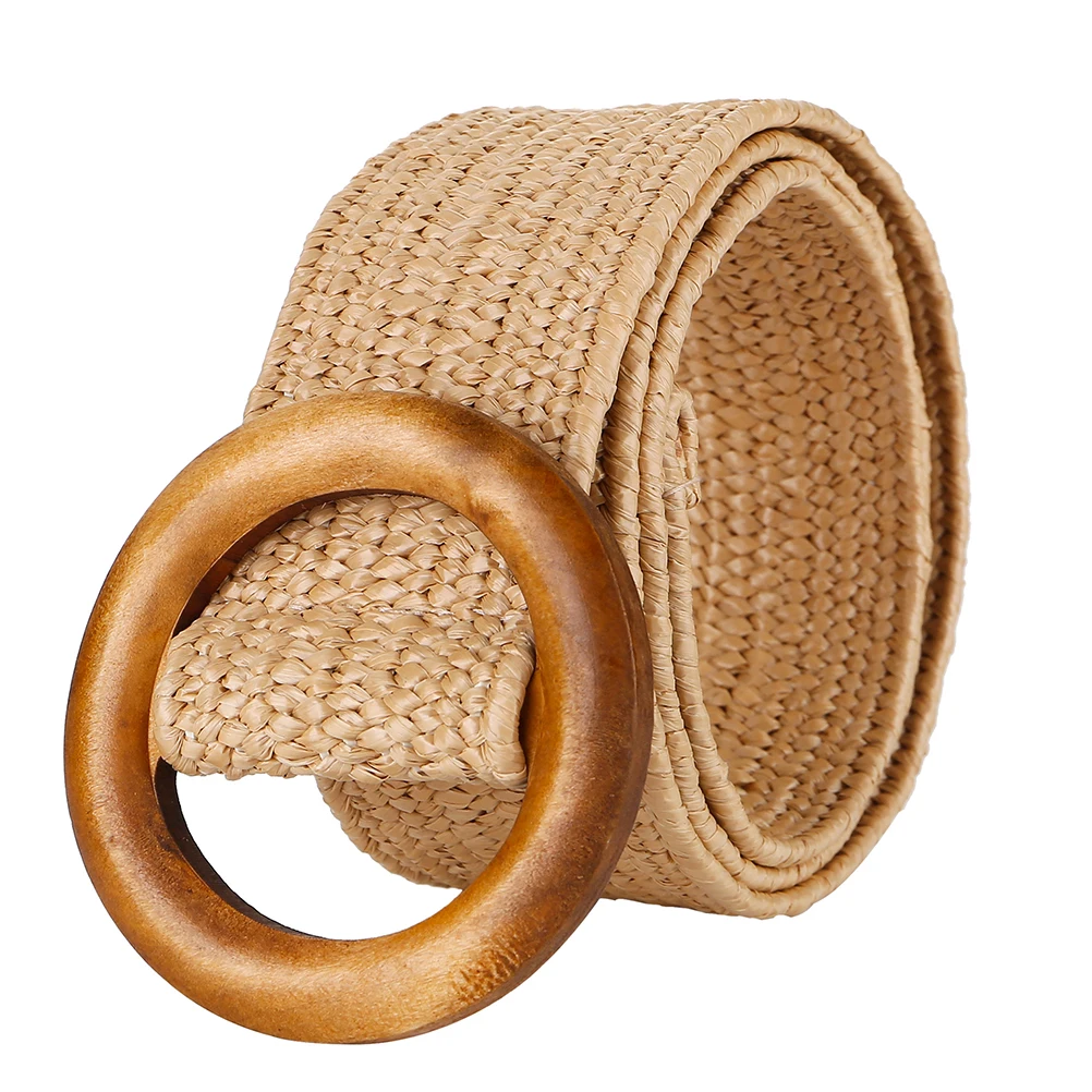 

Braided Belt Woven Belts for Pants Women Jeans PP Grass Brown Adjustable Size Natural Material Casual Office Daily Elegant