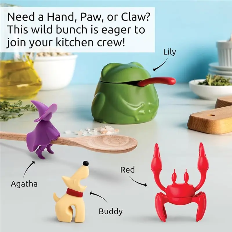 M11K-Lily Frog Salt Cellar Lily Frog Salt Cellar With Lid And Spoon Cute Gifts Green