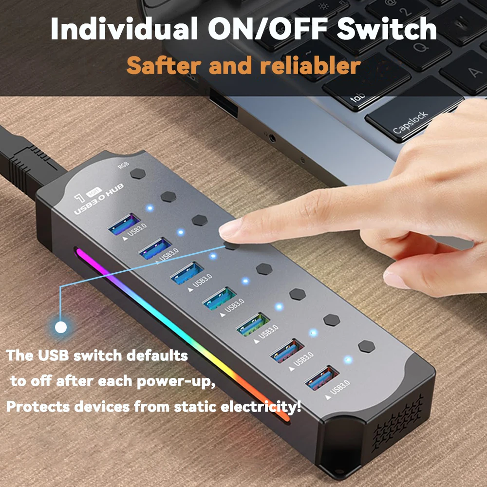USB 3.0 Hub High Speed USB 7-i - Esports Gaming Splitter recension och pris