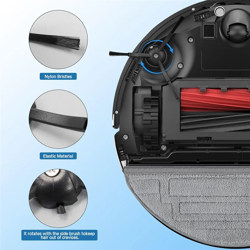 B98A-الفرشاة الدوارة الرئيسية فرشاة جانبية ممسحة القماش لـ Roborock S8 S8 Pro Ultra S8 + S8 + Pro ملحقات المكنسة الكهربائية #4