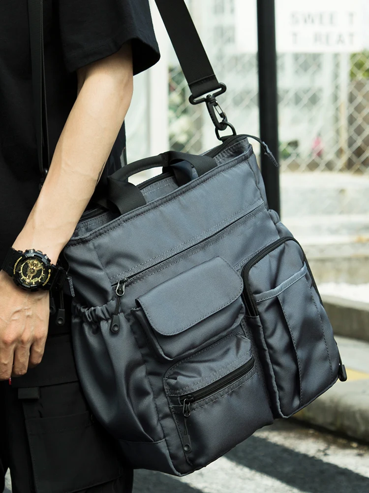 新しいビジネスメンズ多機能シングルショルダー斜めクロスバッグ通勤バッグ複数のポケット旅行ブリーフケースバックパック