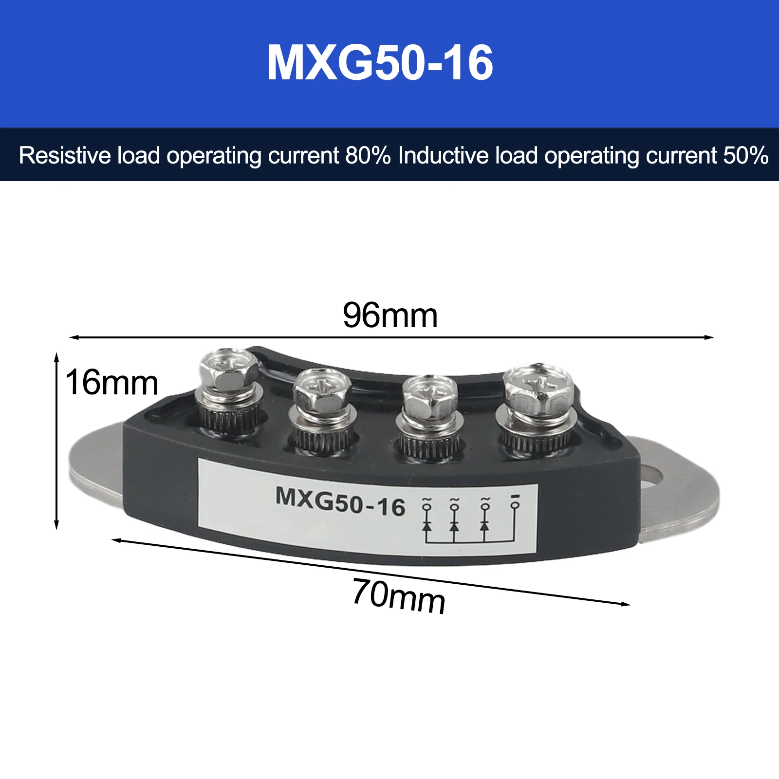 

A Module Rectifier Bridge Rotary Rectifier High Temperature Epoxy Resin AB Glue Protects The Chip Copper Bottom Plate