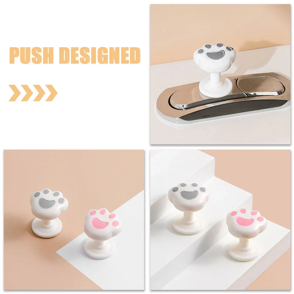 

Abs Cat Claw Shaped Flush Replacement Push Type Durable Bathroom Accessories Home Use Helper Tool Plastic Toilet Water Tank