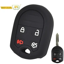 Silicone Car Key Case For Ford Edge Escape Expedition Explorer Flex Focus Freestyle Mustang Taurus Cover Remote Fob Shell