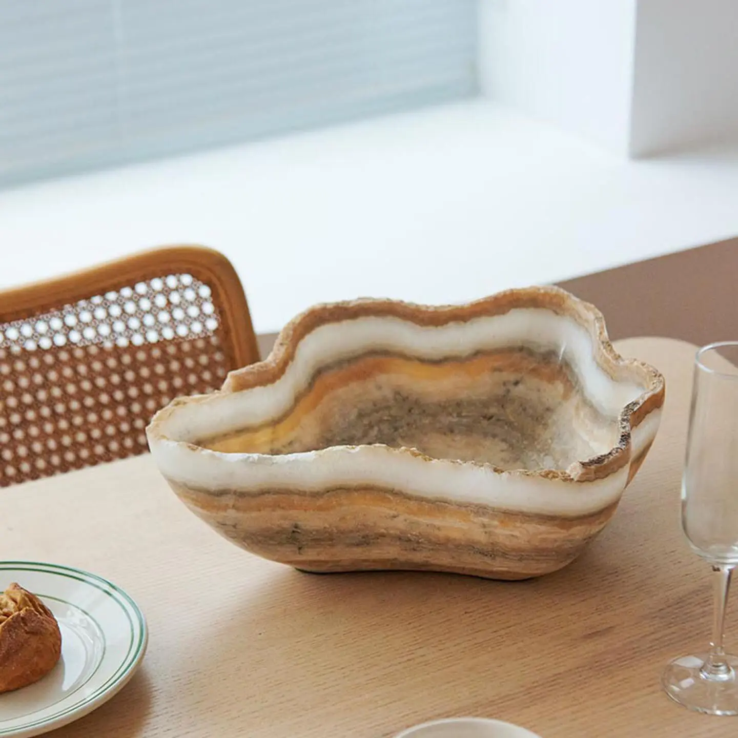 Irregular agate bowl storage decorative fruit plate living room entrance cornucopia ornamental handicrafts