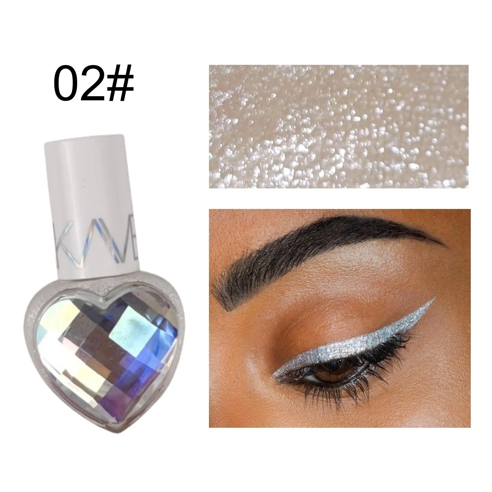 1PC 파인 쉬머, 글리터, 고색소, 실키, 끈적임 없음, 멀티 컬러 아이라이너, 음악 축제 및 파티에 적합