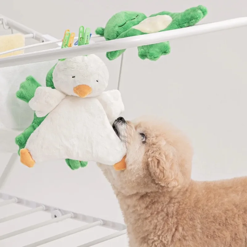 

INS New Simulation Cartoon Pet Toys Cute Frog Duck Hide Food Sniffing Bb Barking Vocal Dog Toys Bichon Teddy Puppy Plush Toys