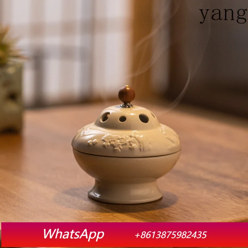 

LTT grass and wood ash ceramic indoor incense tray creative table ornament aromatherapy stove