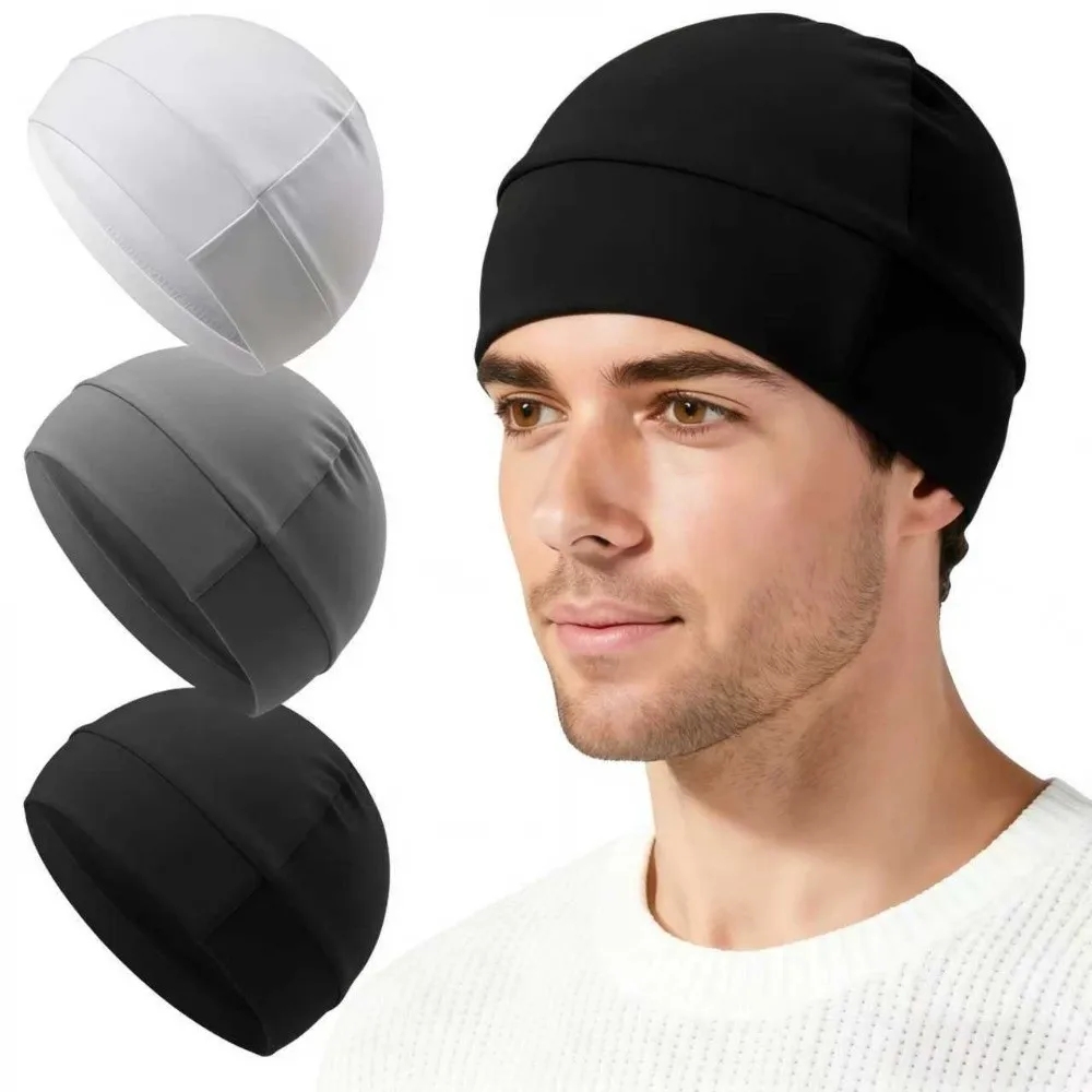 Unisex Quick-Dry Skull Beanie Thin Breathable Outdoor Sports Cap Sweat Absorbent Windproof Helmet Liner Cap