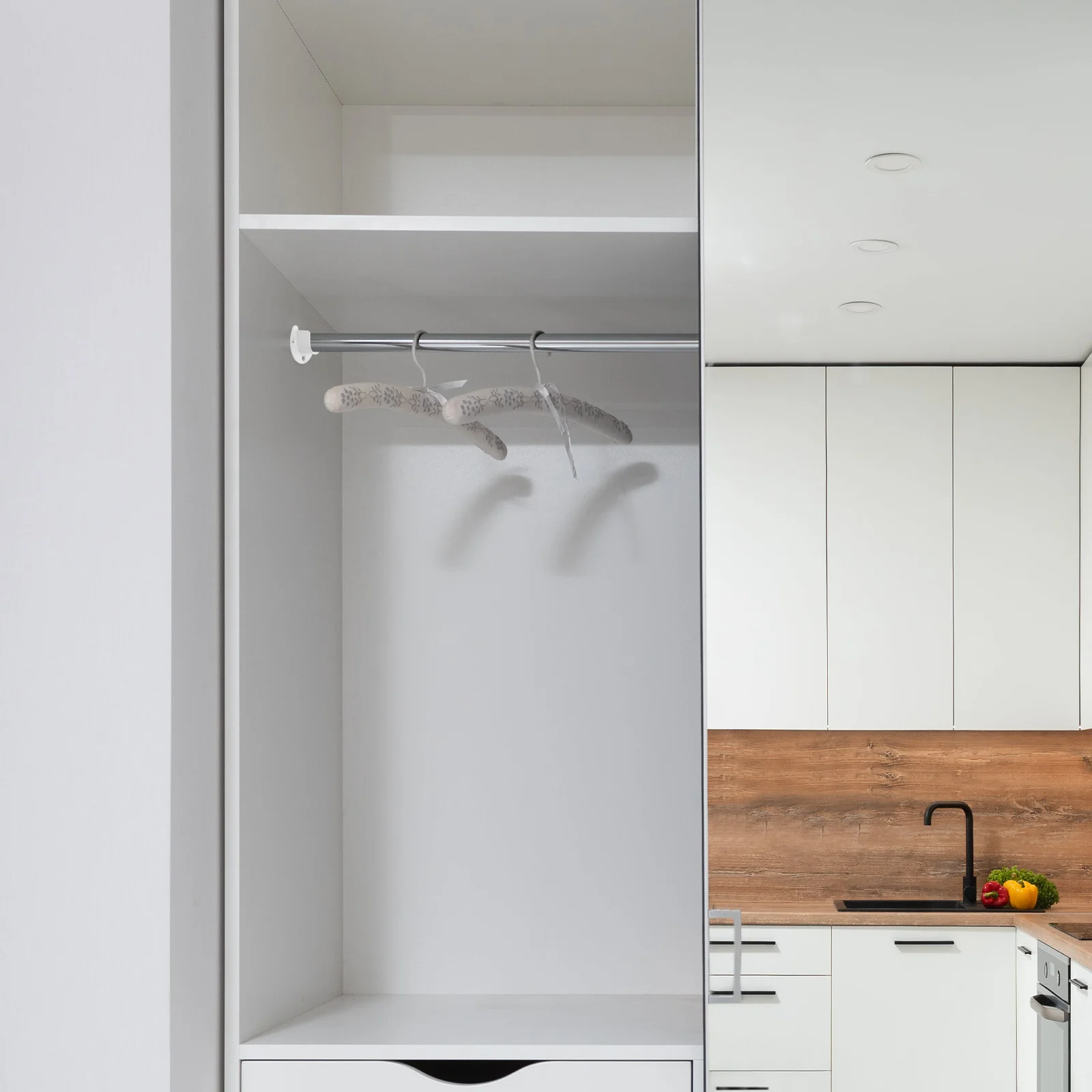 4 قطعة الثقيلة خزانة من الفولاذ المقاوم للصدأ نهاية قضيب يدعم 1-14 بوصة أقطاب U-شكل دش الستار قوس خزانة قضيب قوس