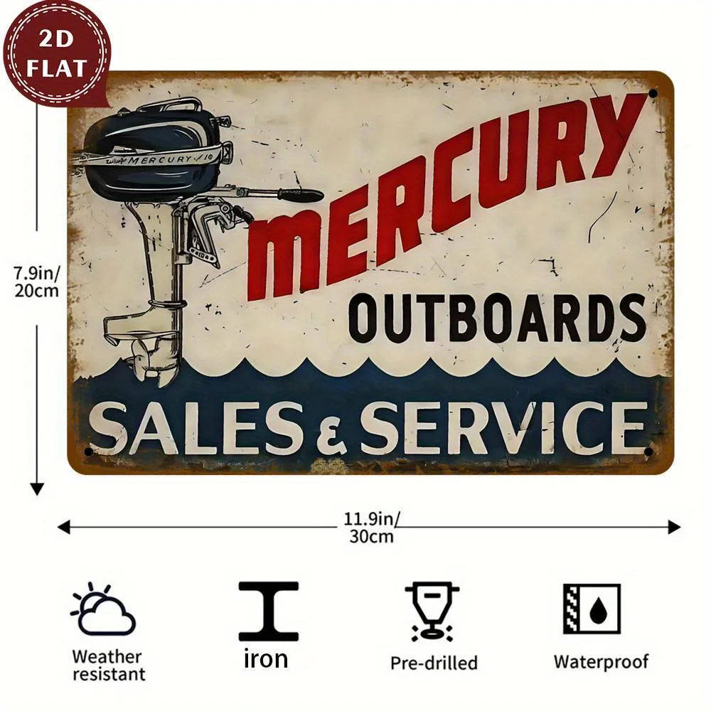 

- Vintage Outboard Metal Sign Waterproof & Dustproof, Retro Wall Art for Home, Garage, or Boat, Perfect Parties Holiday Decor,